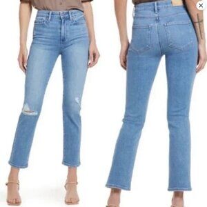 2/$30 Paige Distressed Cindy Hi Rise Straight Leg Medium Wash Jeans Sz. 29 #1786